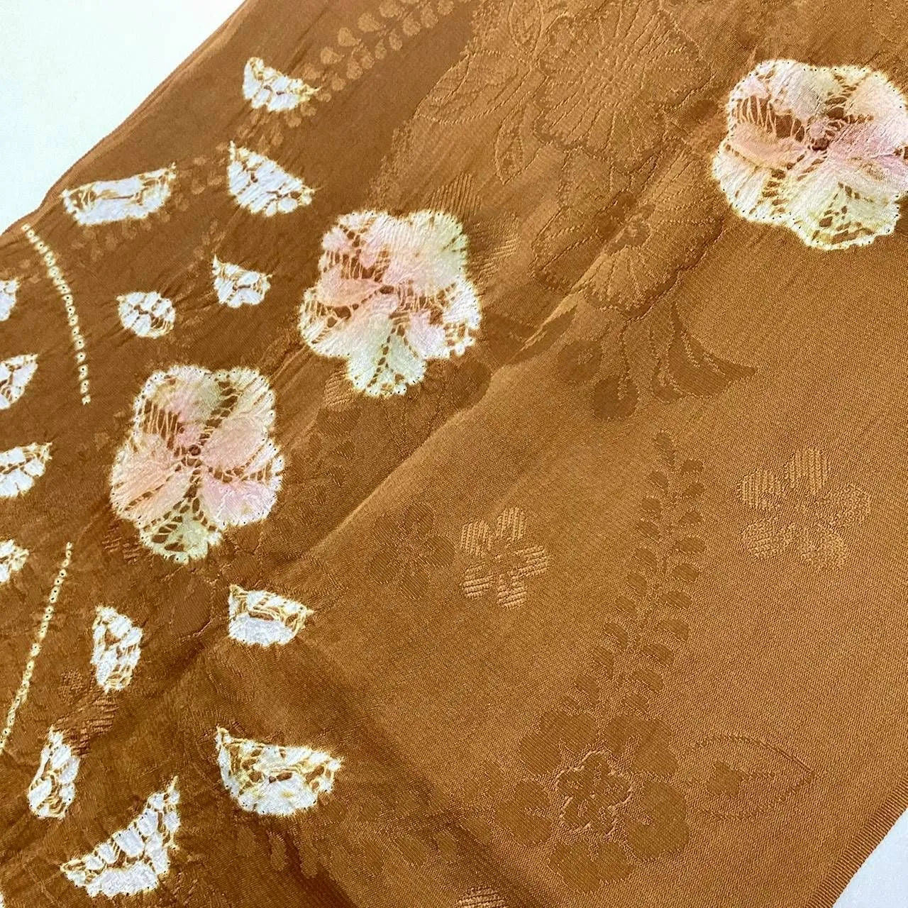7603# Japanese Kimono Accessory Vintage Obiage and Obijime 2-piece Set Silk