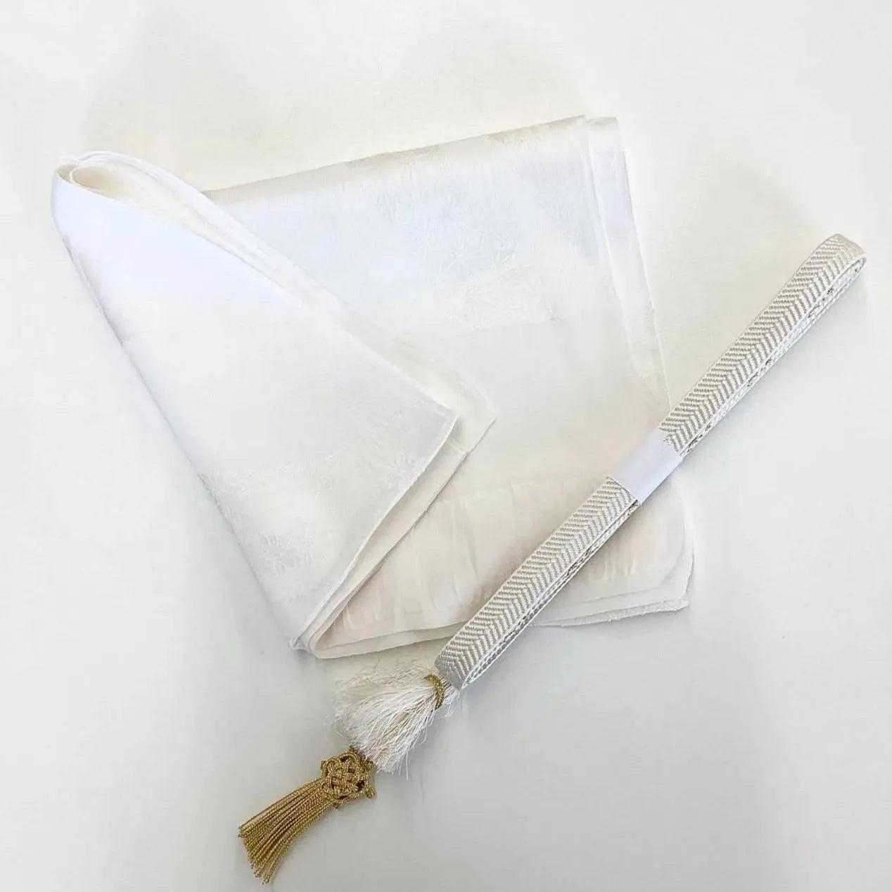 7576# Japanese Kimono Accessory Vintage Obiage and Obijime 2-piece Set Silk