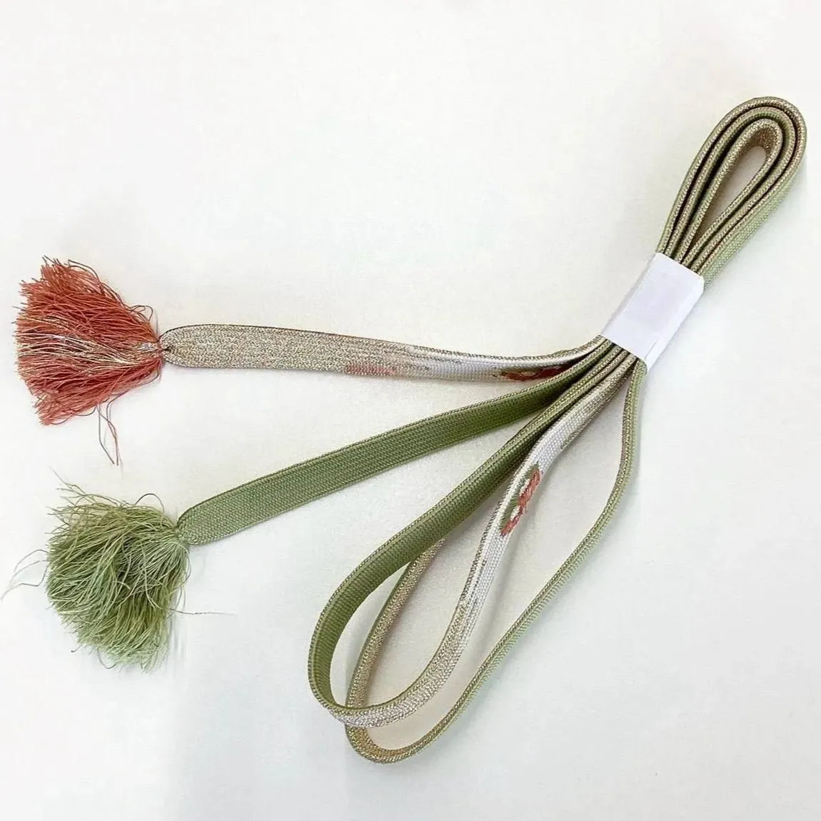 7578# Japanese Kimono Accessory Vintage Obiage and Obijime 2-piece Set Silk