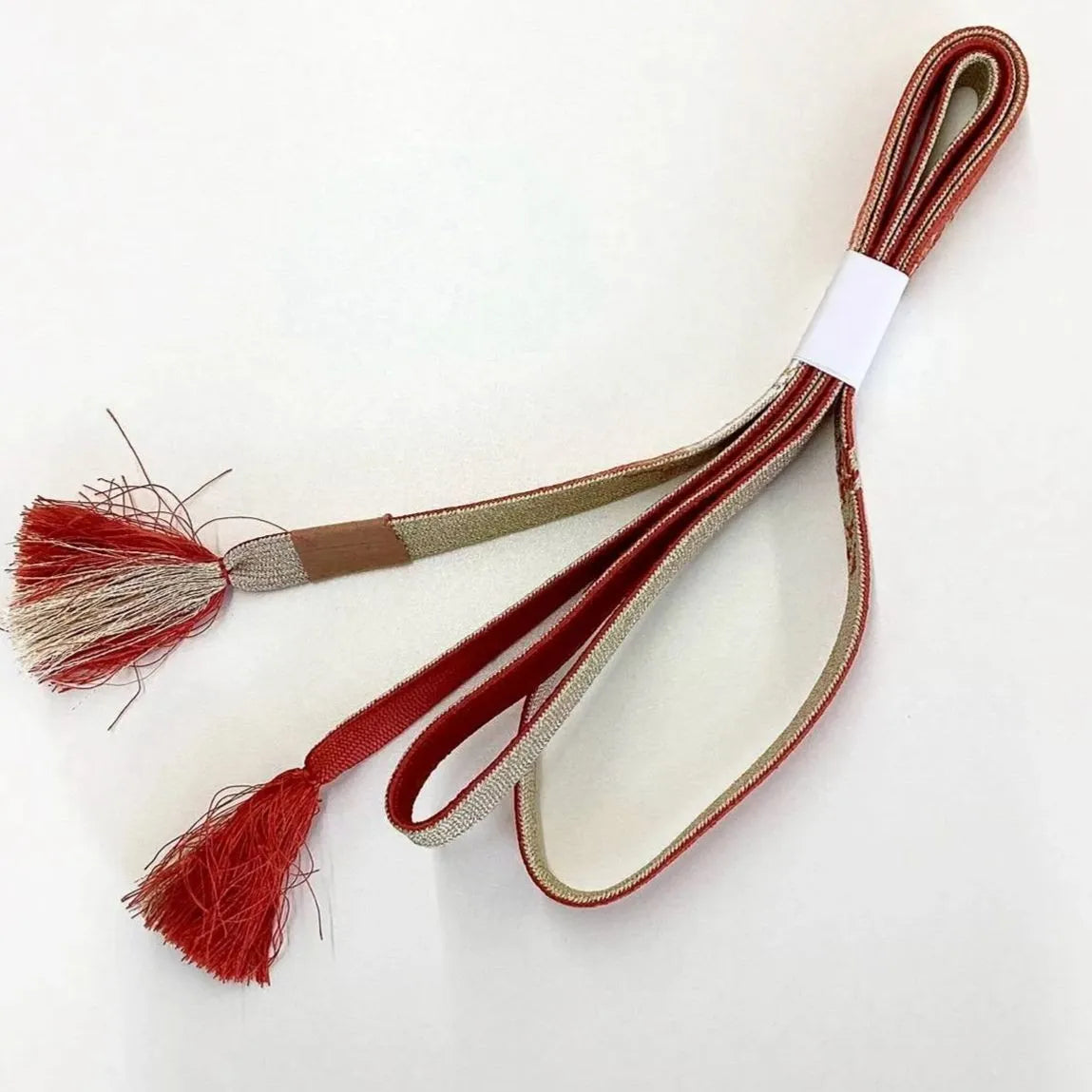7583# Japanese Kimono Accessory Vintage Obiage and Obijime 2-piece Set Silk