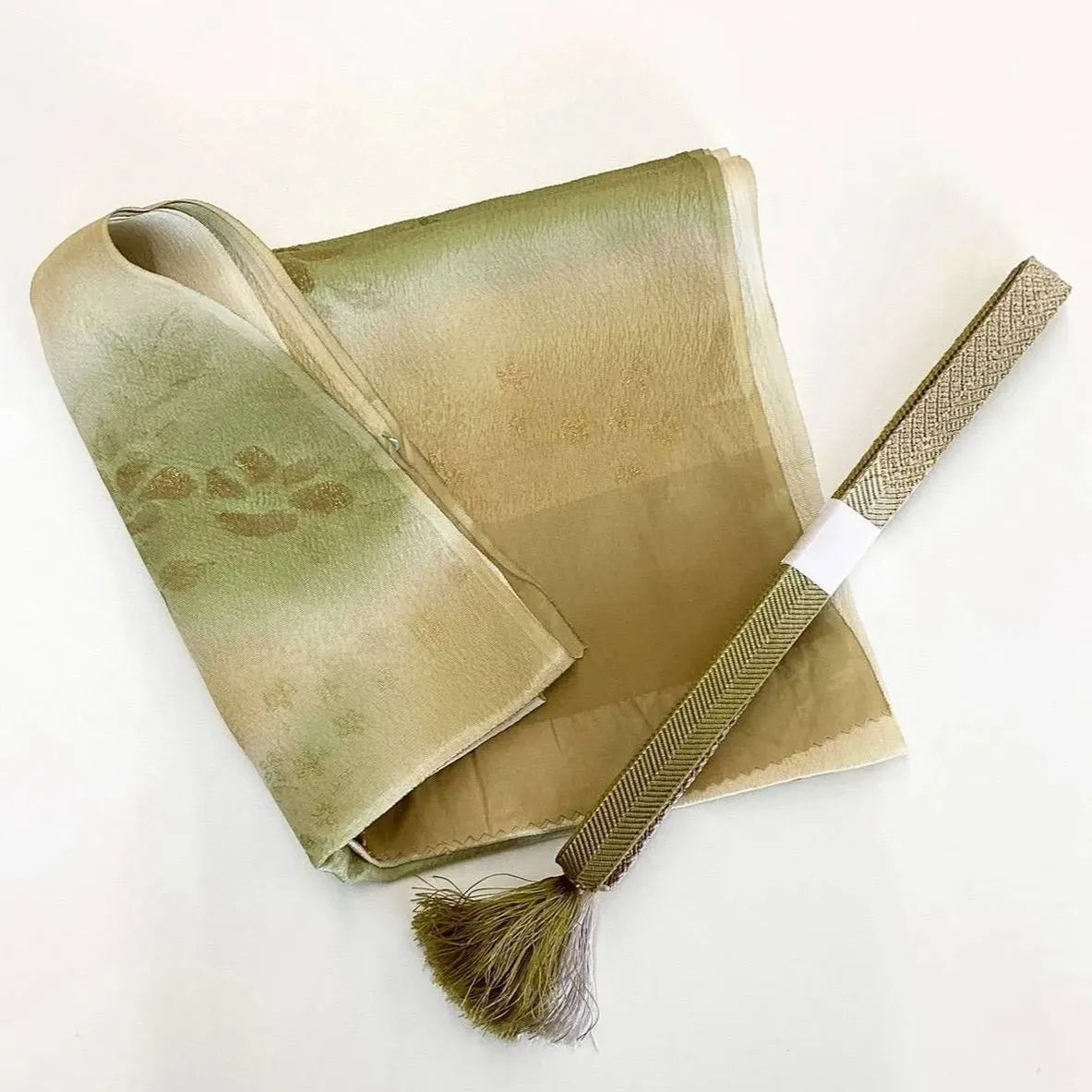 7586# Japanese Kimono Accessory Vintage Obiage and Obijime 2-piece Set Silk