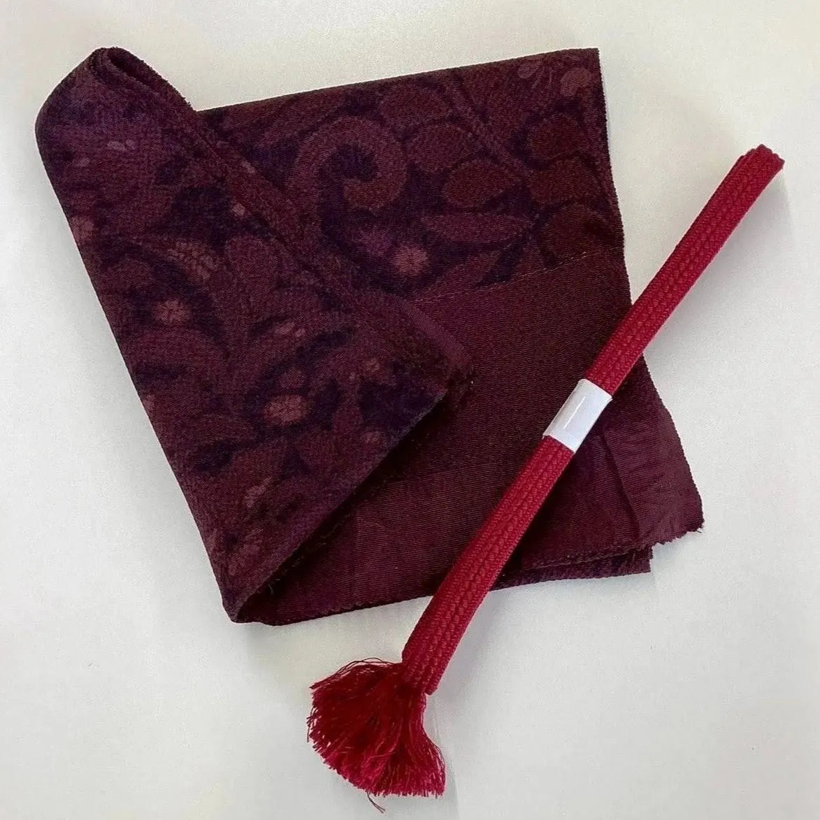 7587# Japanese Kimono Accessory Vintage Obiage and Obijime 2-piece Set Silk