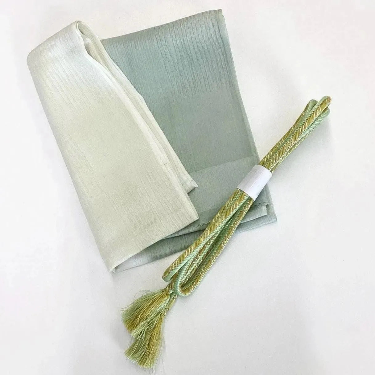7588# Japanese Kimono Accessory Vintage Obiage and Obijime 2-piece Set Silk