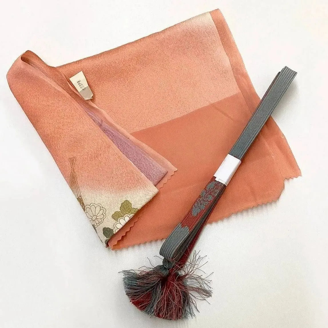 7602# Japanese Kimono Accessory Vintage Obiage and Obijime 2-piece Set Silk