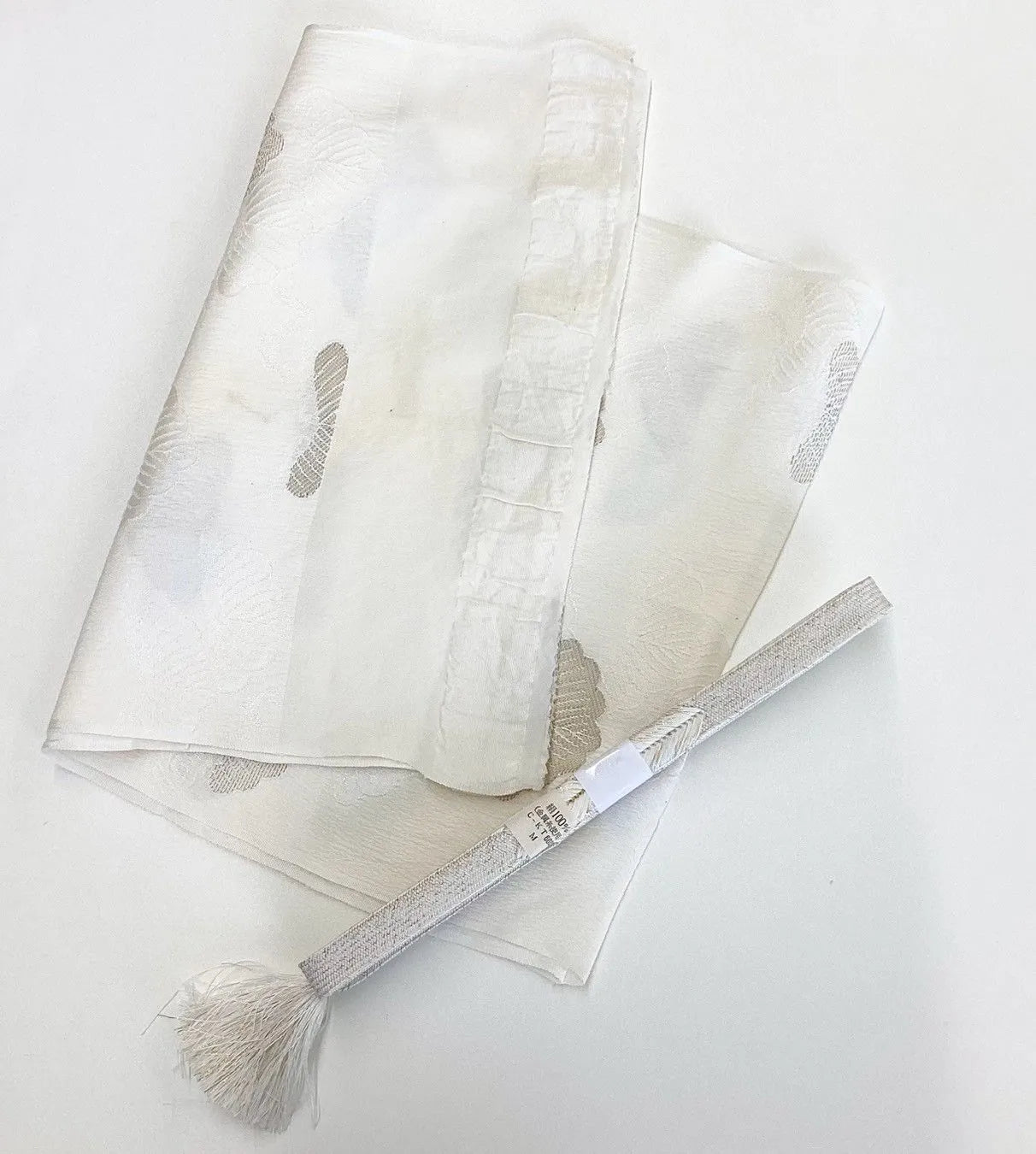 7612# Japanese Kimono Accessory Vintage Obiage and Obijime 2-piece Set Silk
