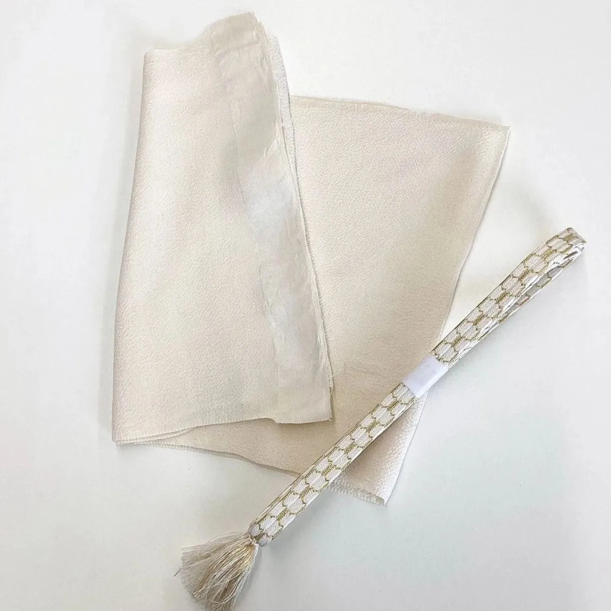 7610# Japanese Kimono Accessory Vintage Obiage and Obijime 2-piece Set Silk