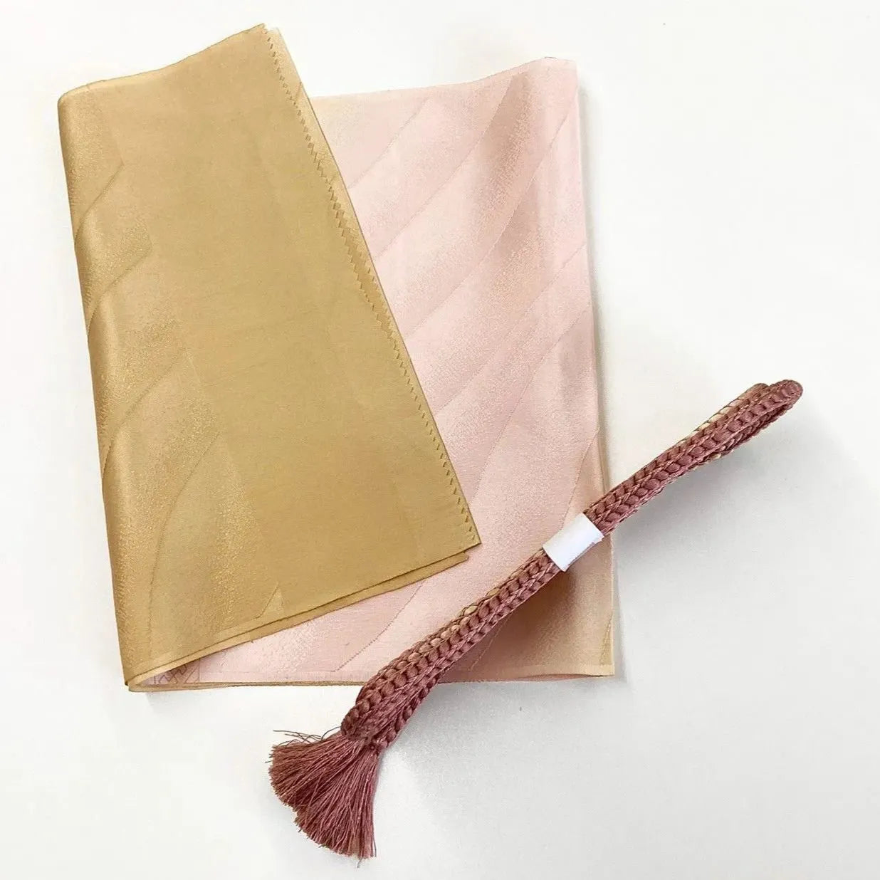 7617# Japanese Kimono Accessory Vintage Obiage and Obijime 2-piece Set Silk