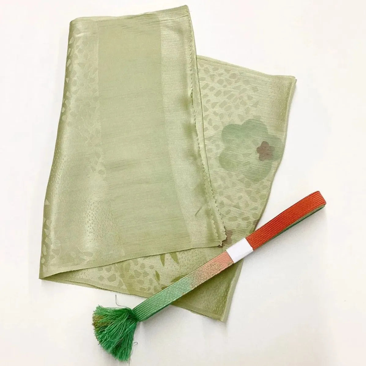 7622# Japanese Kimono Accessory Vintage Obiage and Obijime 2-piece Set Silk
