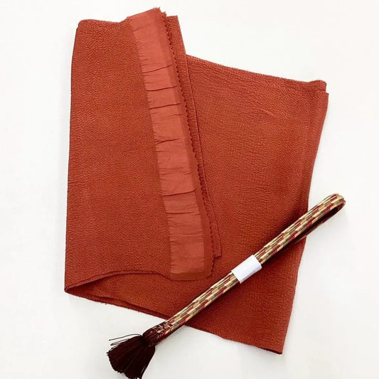 7623# Japanese Kimono Accessory Vintage Obiage and Obijime 2-piece Set Silk
