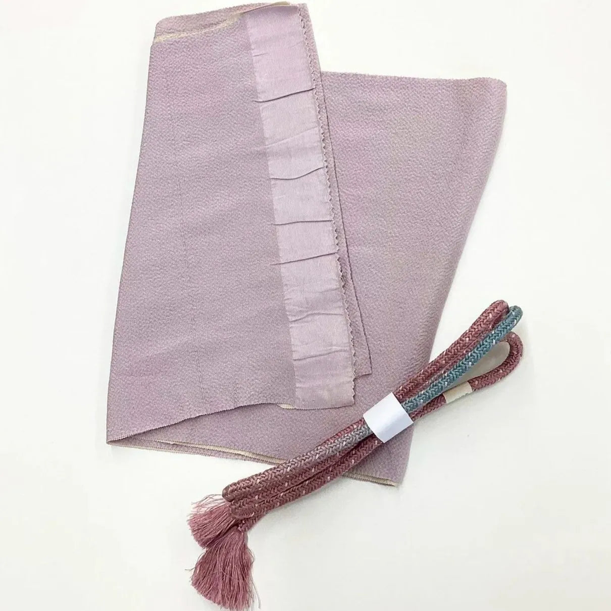 7624# Japanese Kimono Accessory Vintage Obiage and Obijime 2-piece Set Silk