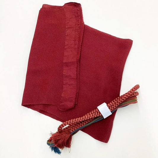 7628# Japanese Kimono Accessory Vintage Obiage and Obijime 2-piece Set Silk