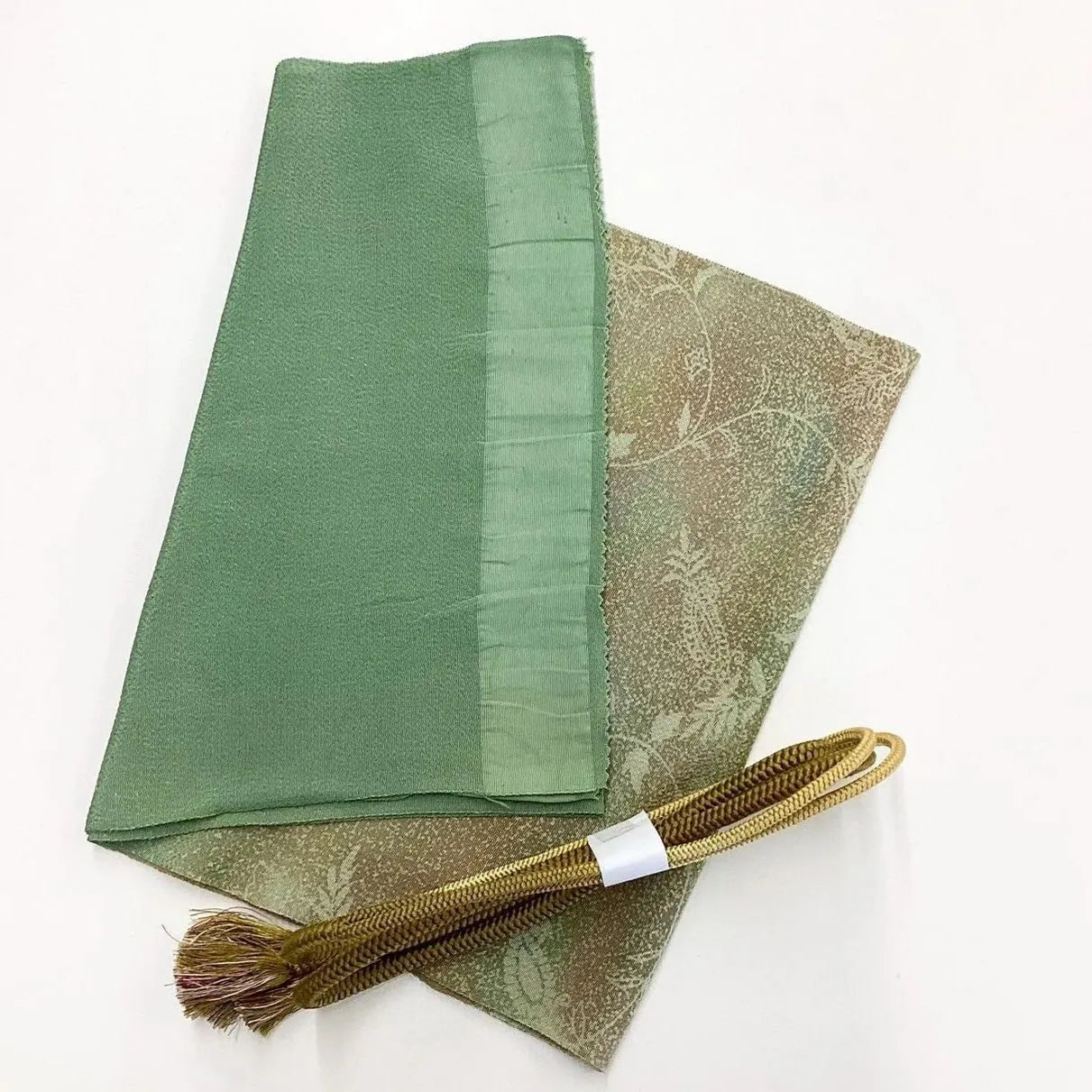 7629# Japanese Kimono Accessory Vintage Obiage and Obijime 2-piece Set Silk