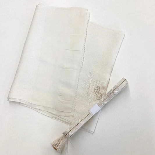 7635# Japanese Kimono Accessory Vintage Obiage and Obijime 2-piece Set Silk