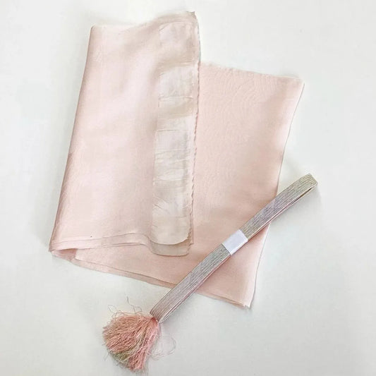 7636# Japanese Kimono Accessory Vintage Obiage and Obijime 2-piece Set Silk