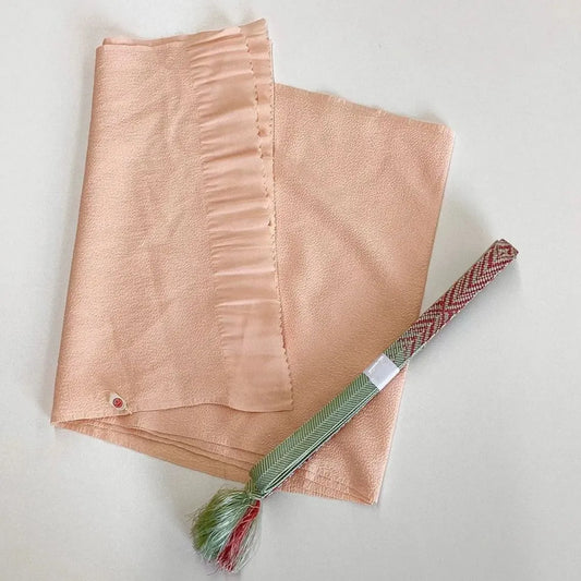 7639# Japanese Kimono Accessory Vintage Obiage and Obijime 2-piece Set Silk