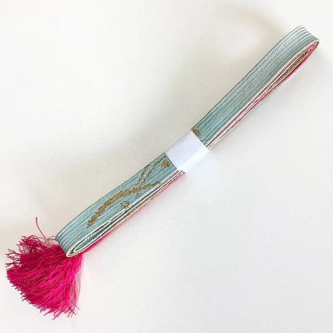 7641# Japanese Kimono Accessory Vintage Obiage and Obijime 2-piece Set Silk