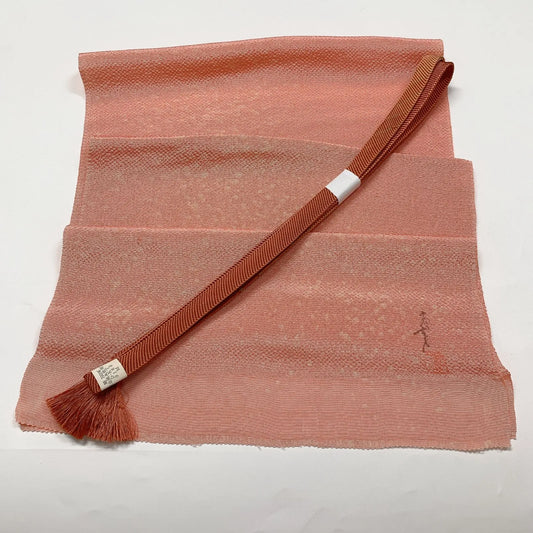 7652# Japanese Kimono Accessory Vintage Obiage and Obijime 2-piece Set Silk