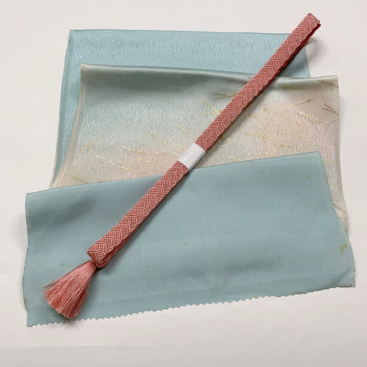 7655# Japanese Kimono Accessory Vintage Obiage and Obijime 2-piece Set Silk