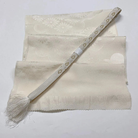 7644# Japanese Kimono Accessory Vintage Obiage and Obijime 2-piece Set Silk