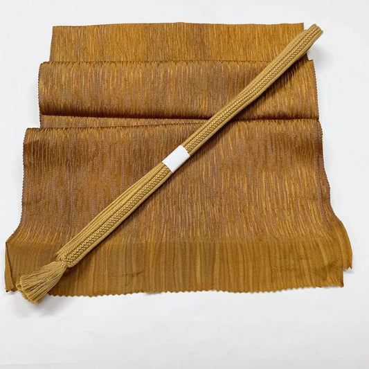 7645# Japanese Kimono Accessory Vintage Obiage and Obijime 2-piece Set Silk