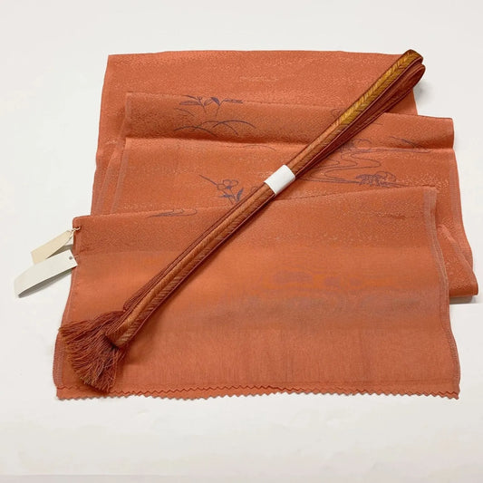 7646# Japanese Kimono Accessory Vintage Obiage and Obijime 2-piece Set Silk