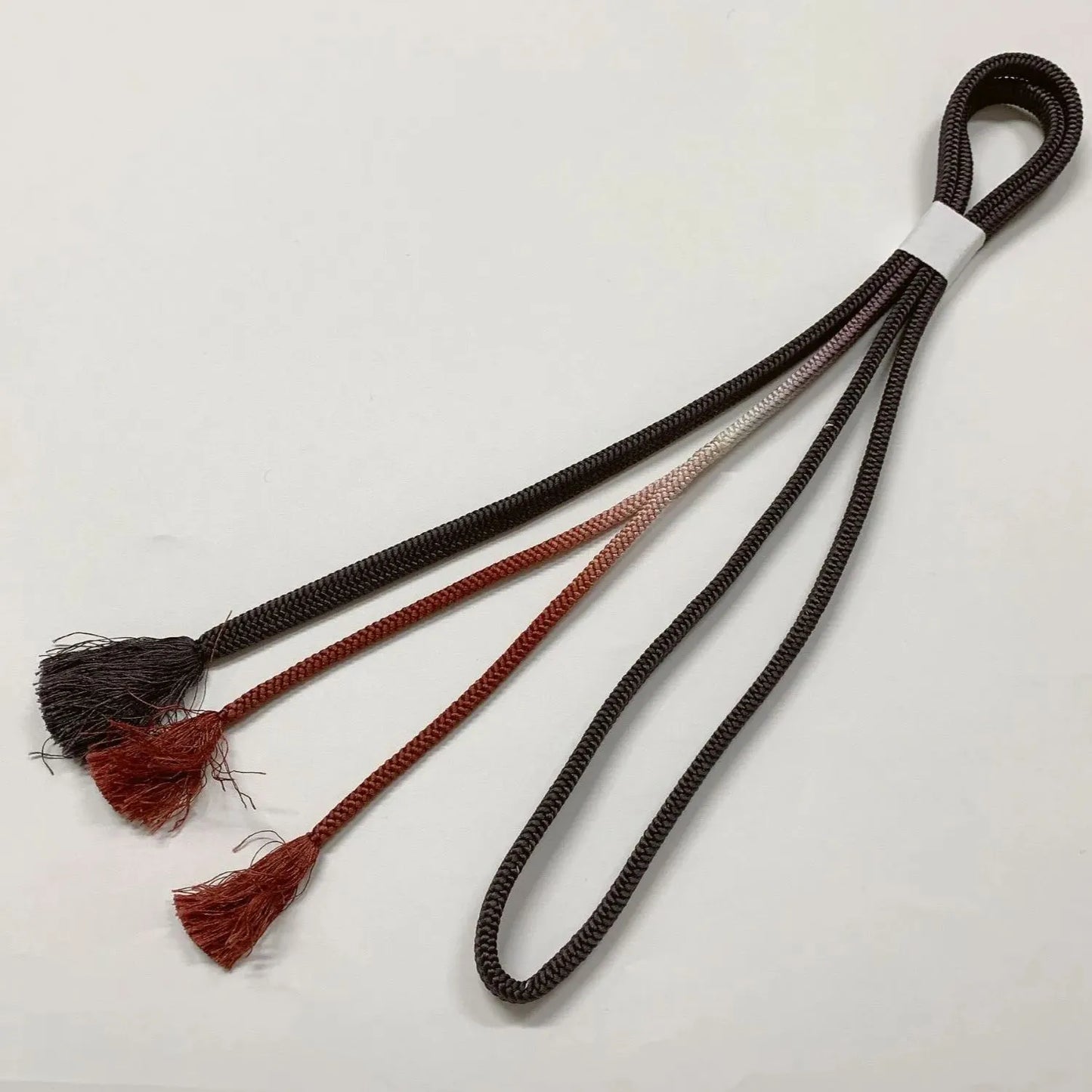 7649# Japanese Kimono Accessory Vintage Obiage and Obijime 2-piece Set Silk