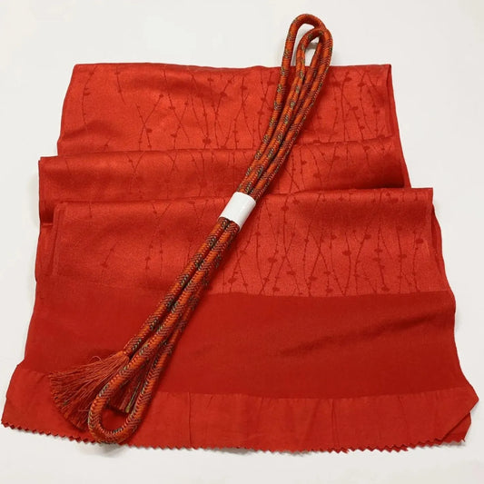 7651# Japanese Kimono Accessory Vintage Obiage and Obijime 2-piece Set Silk