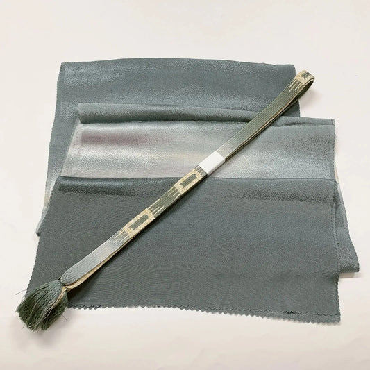 7653# Japanese Kimono Accessory Vintage Obiage and Obijime 2-piece Set Silk