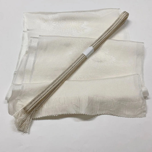 7656# Japanese Kimono Accessory Vintage Obiage and Obijime 2-piece Set Silk