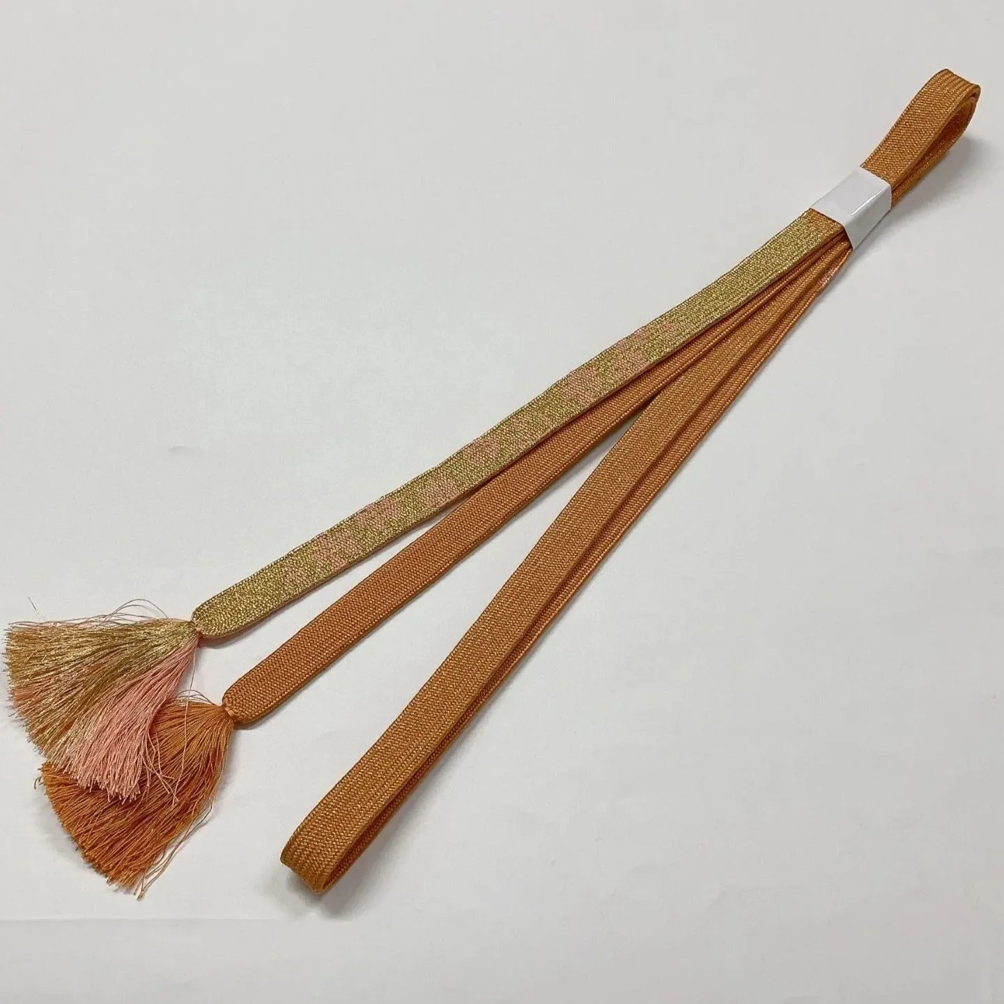 7657# Japanese Kimono Accessory Vintage Obiage and Obijime 2-piece Set Silk