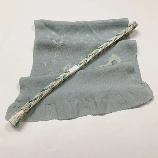 7659# Japanese Kimono Accessory Vintage Obiage and Obijime 2-piece Set Silk