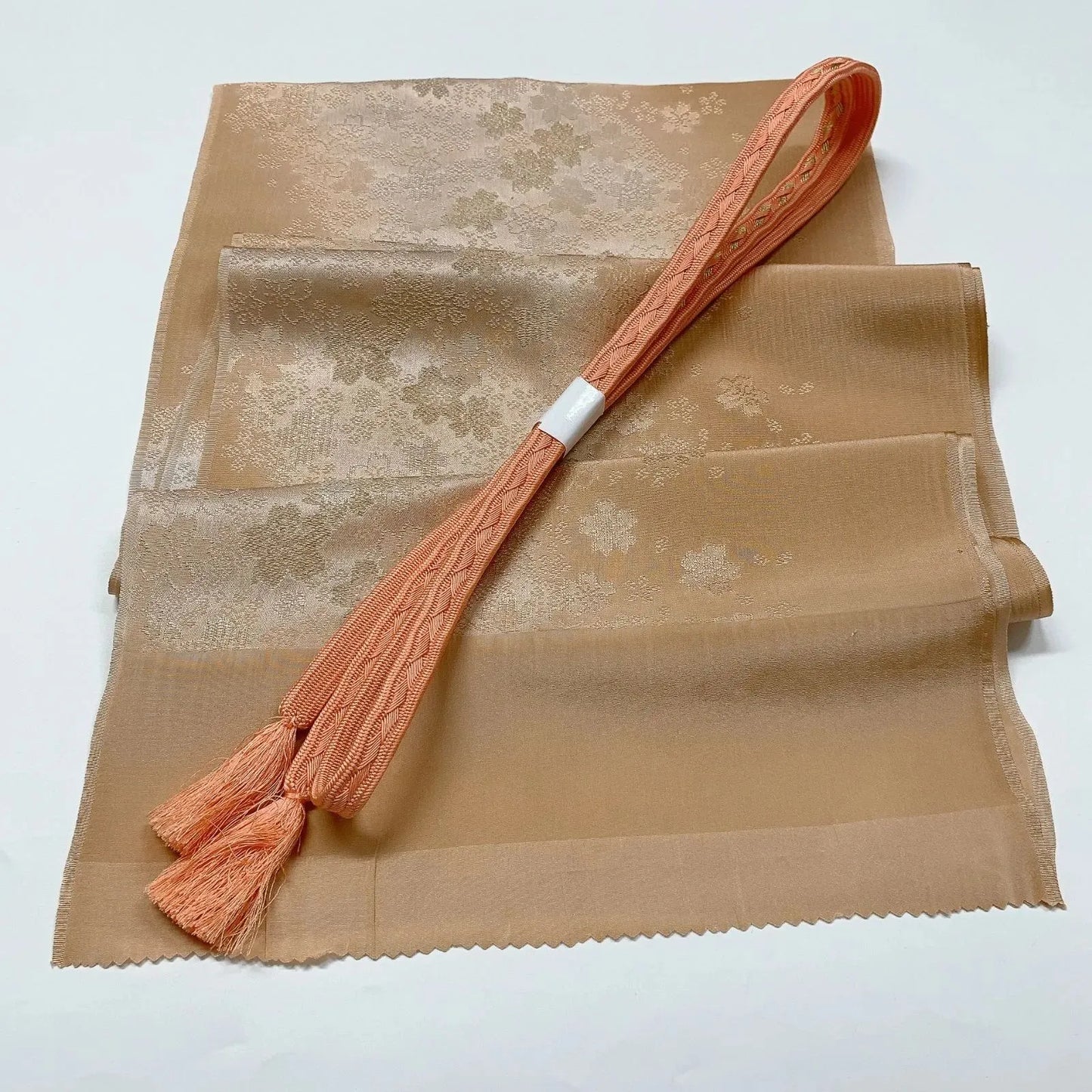 7660# Japanese Kimono Accessory Vintage Obiage and Obijime 2-piece Set Silk