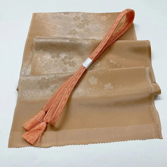 7660# Japanese Kimono Accessory Vintage Obiage and Obijime 2-piece Set Silk