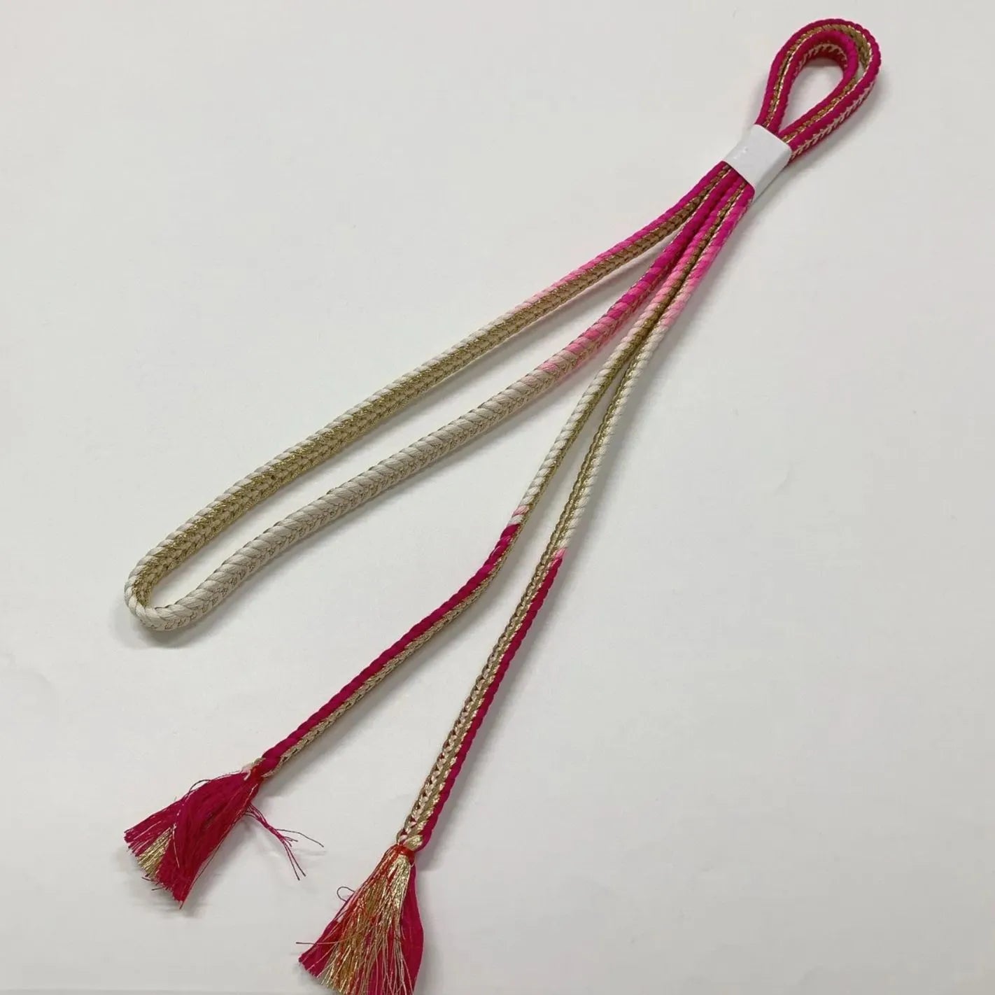 7663# Japanese Kimono Accessory Vintage Obiage and Obijime 2-piece Set Silk
