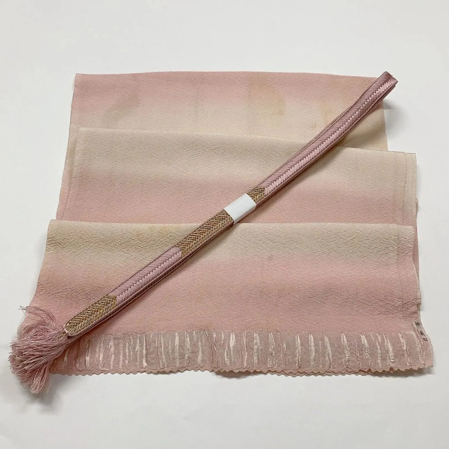 7665# Japanese Kimono Accessory Vintage Obiage and Obijime 2-piece Set Silk