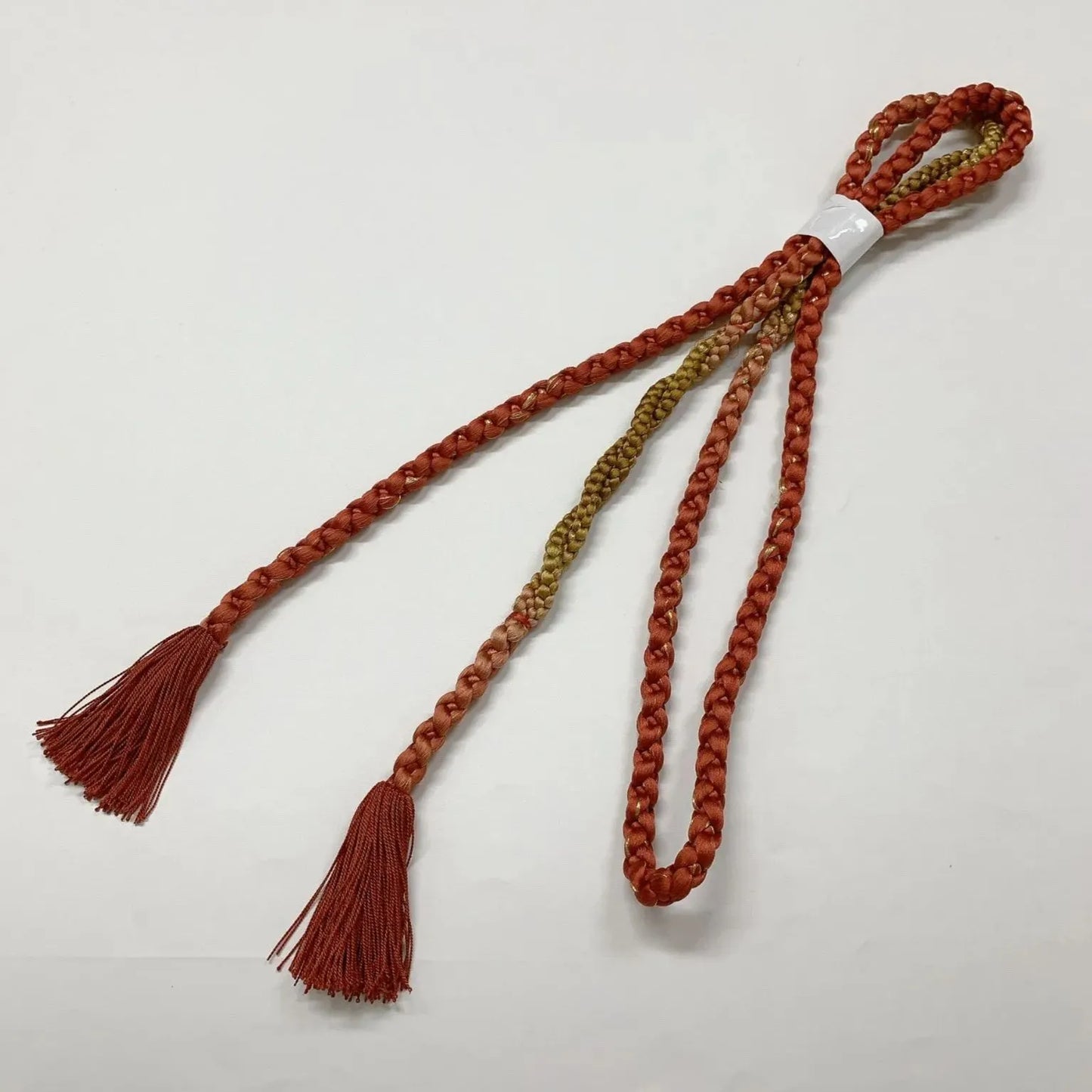 7671# Japanese Kimono Accessory Vintage Obiage and Obijime 2-piece Set Silk