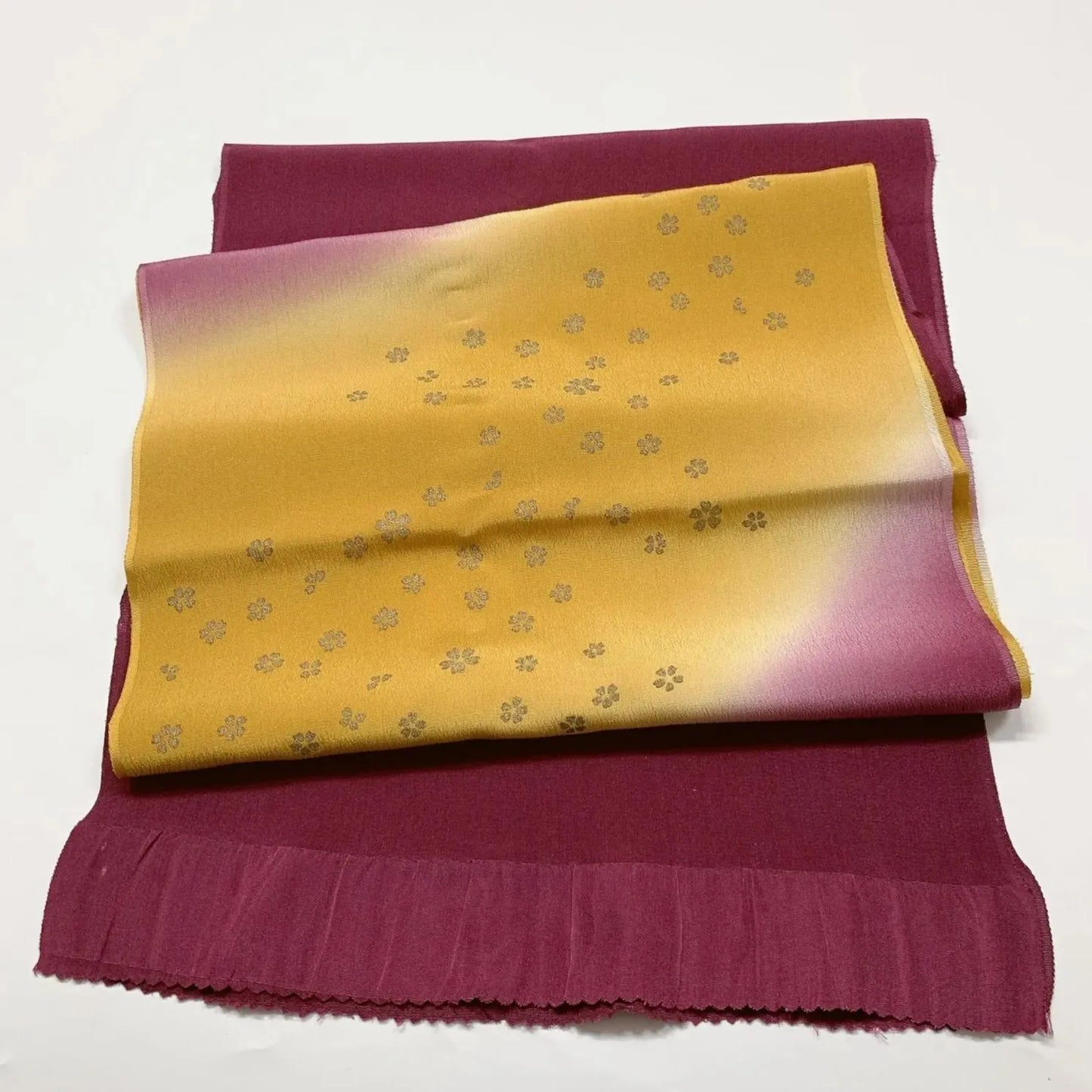 7678# Japanese Kimono Accessory Vintage Obiage and Obijime 2-piece Set Silk