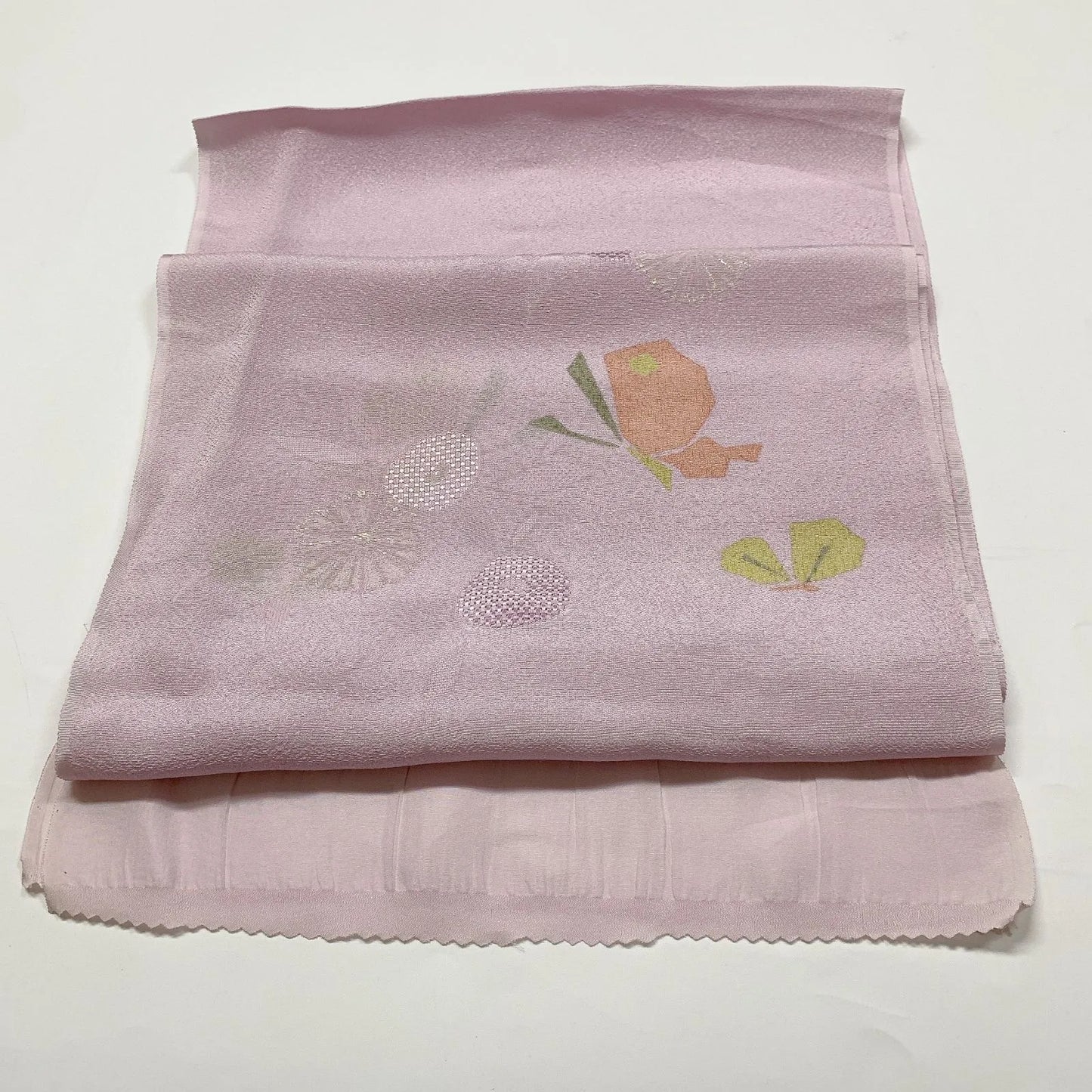 7716# Japanese Kimono Accessory Vintage Obiage and Obijime 2-piece Set Silk
