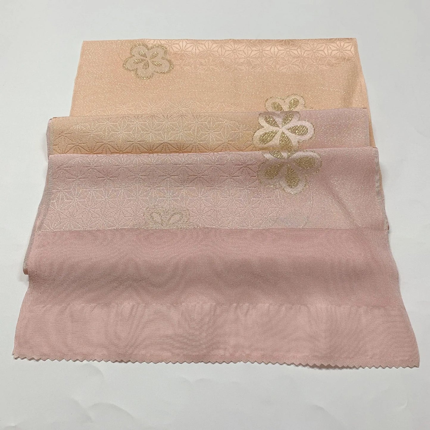 7717# Japanese Kimono Accessory Vintage Obiage and Obijime 2-piece Set Silk