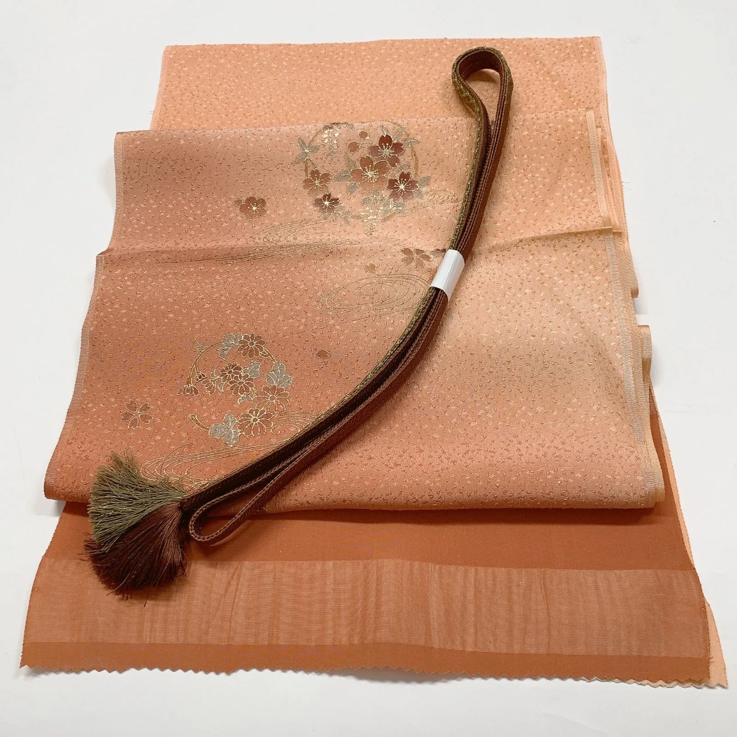 7720# Japanese Kimono Accessory Vintage Obiage and Obijime 2-piece Set Silk