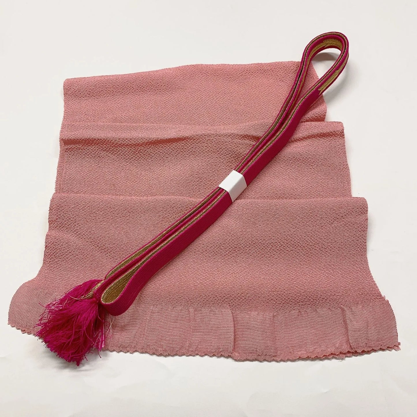 7726# Japanese Kimono Accessory Vintage Obiage and Obijime 2-piece Set Silk