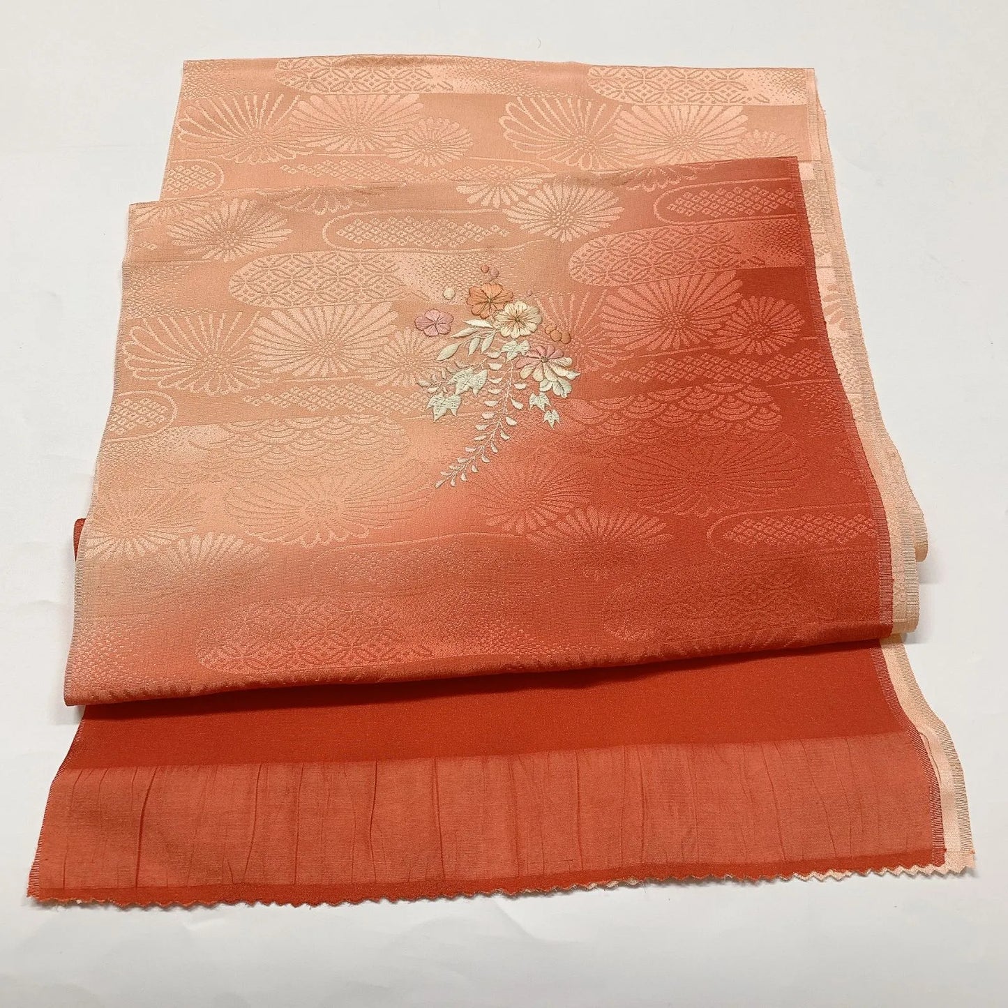 7727# Japanese Kimono Accessory Vintage Obiage and Obijime 2-piece Set Silk