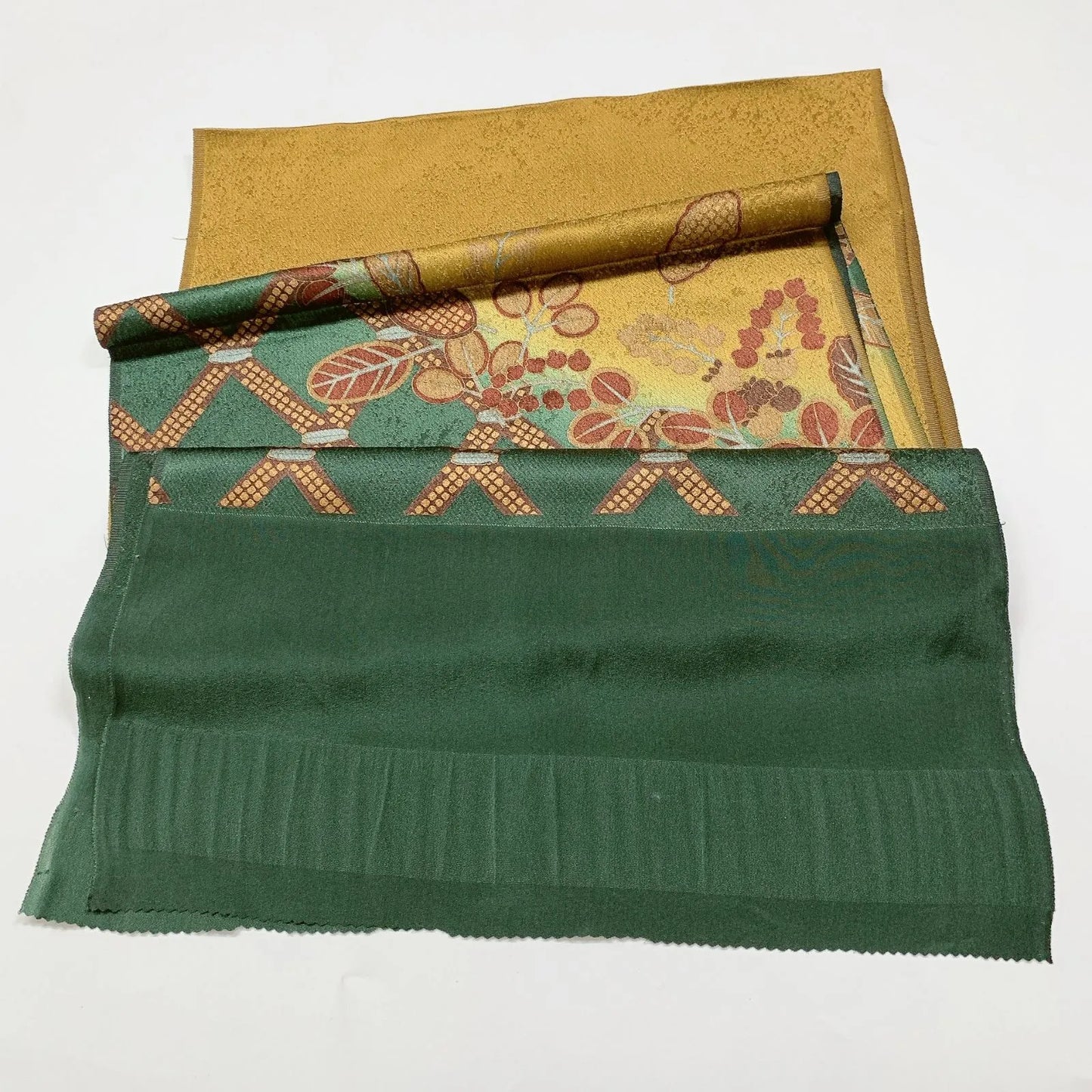 7730# Japanese Kimono Accessory Vintage Obiage and Obijime 2-piece Set Silk