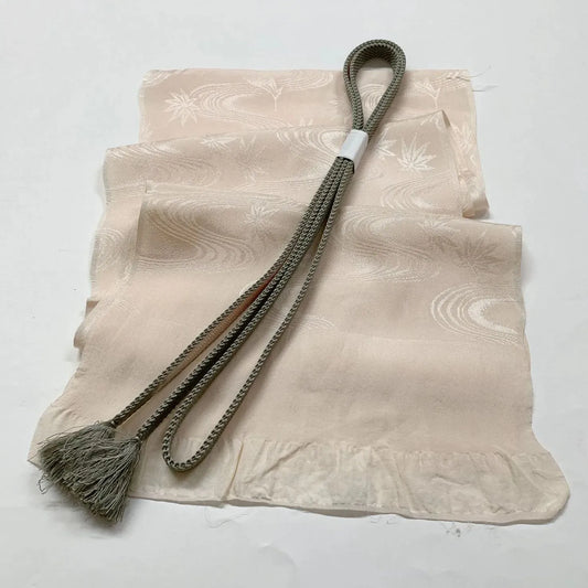 7681# Japanese Kimono Accessory Vintage Obiage and Obijime 2-piece Set Silk
