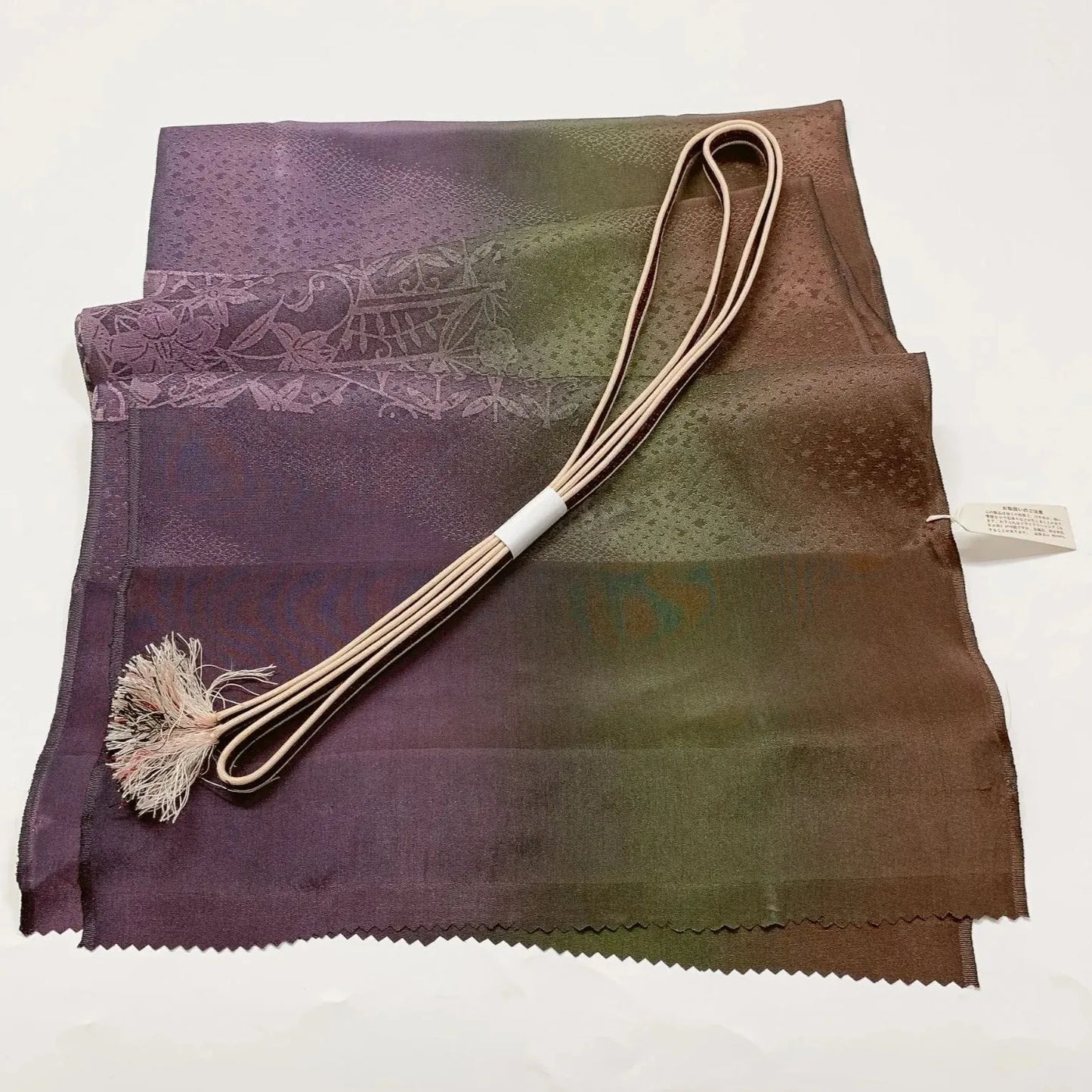7682# Japanese Kimono Accessory Vintage Obiage and Obijime 2-piece Set Silk