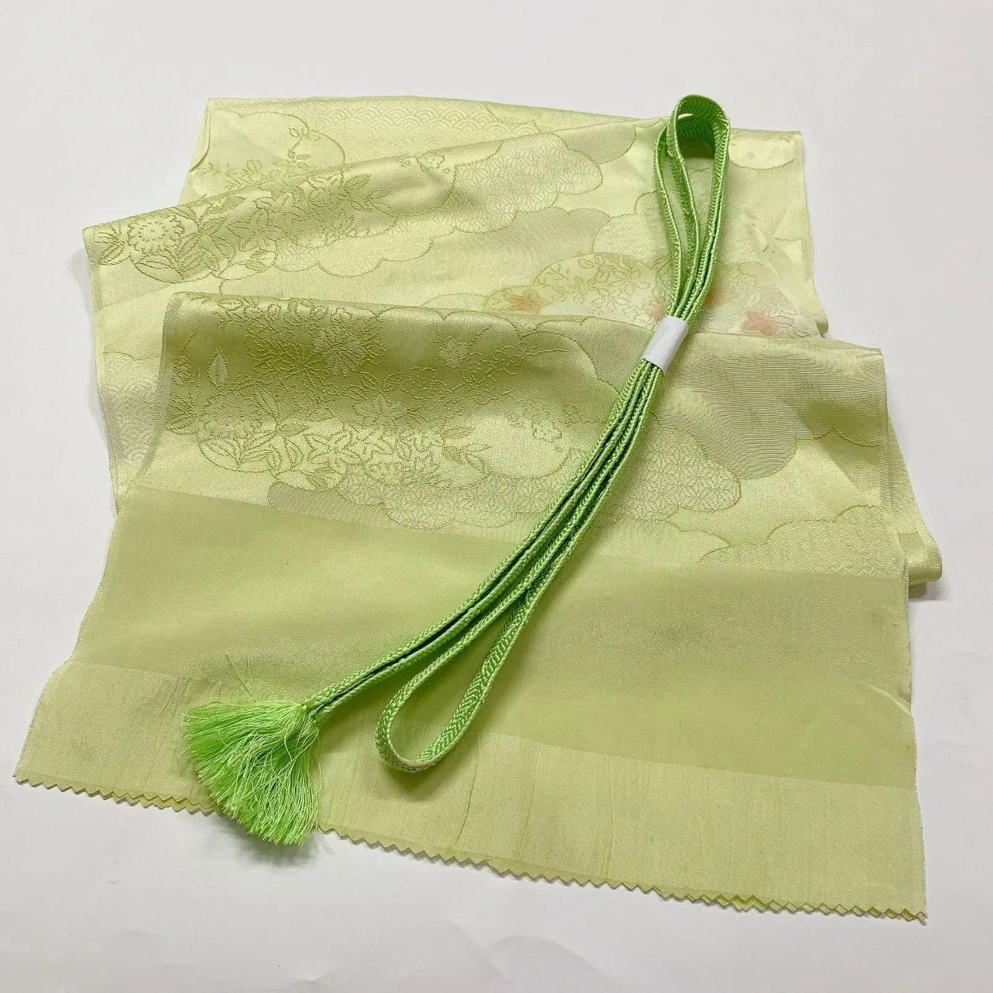 7684# Japanese Kimono Accessory Vintage Obiage and Obijime 2-piece Set Silk