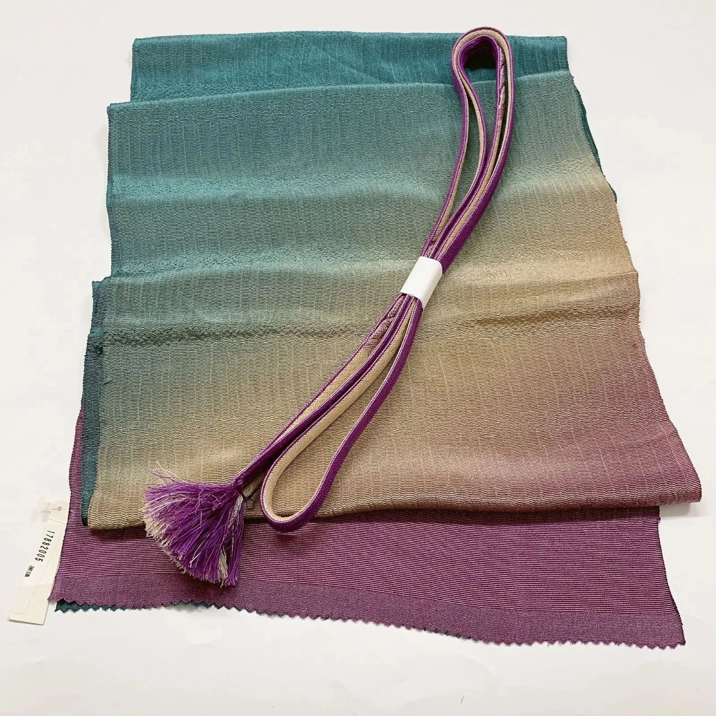 7685# Japanese Kimono Accessory Vintage Obiage and Obijime 2-piece Set Silk