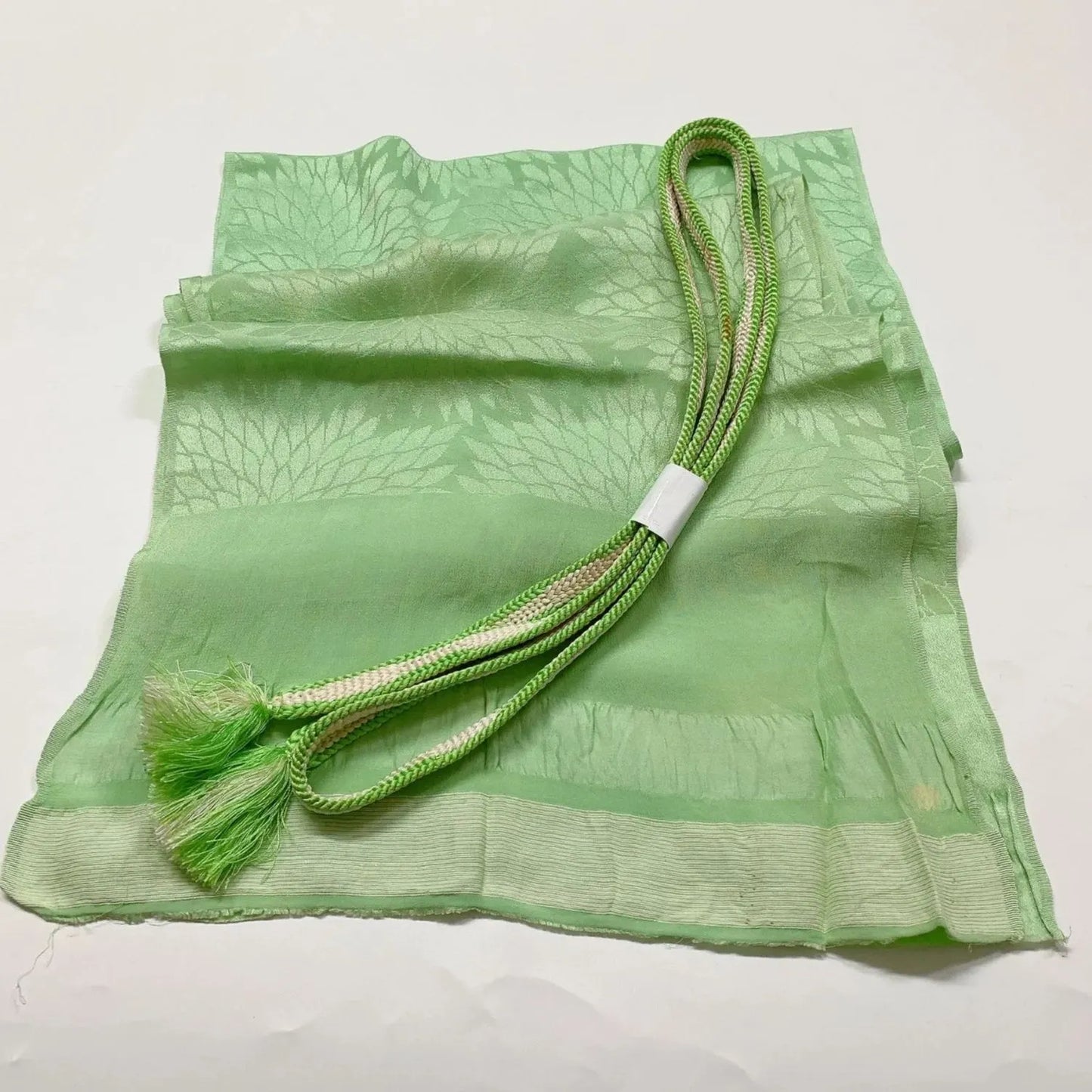 7687# Japanese Kimono Accessory Vintage Obiage and Obijime 2-piece Set Silk