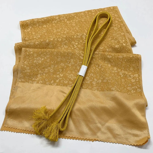 7693# Japanese Kimono Accessory Vintage Obiage and Obijime 2-piece Set Silk