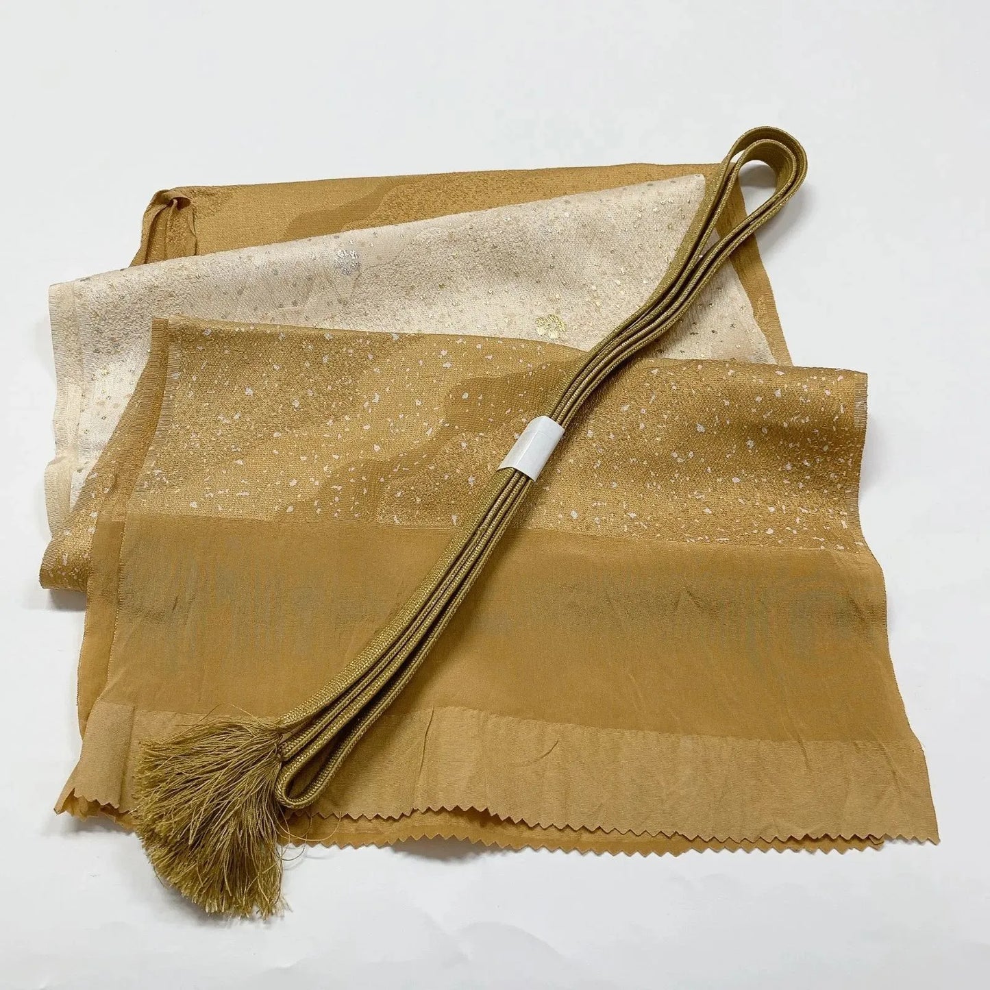 7694# Japanese Kimono Accessory Vintage Obiage and Obijime 2-piece Set Silk